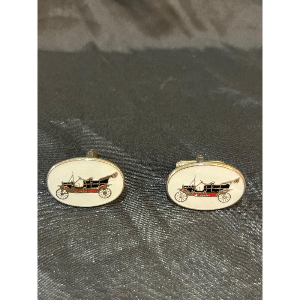 ANTIQUE‎ ENAMEL CAR CUFFLINKS